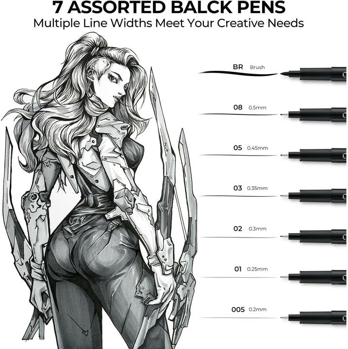Image du produit Ohuhu Crayons à dessin Feinliner (18x)