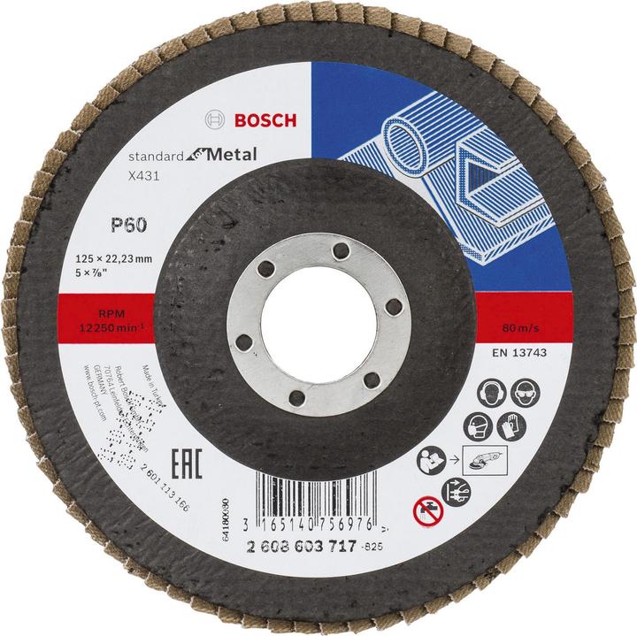 Actual product image Bosch Professional Zubehör Flap disc X431. Standard for Metal 125 x 22.23 mm. 60 (60)