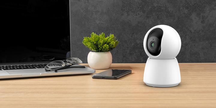 Actual product image iGet HOME Camera CS4 White - WLAN 2K IP camera, night vision, audio, RJ45, auto-tracking