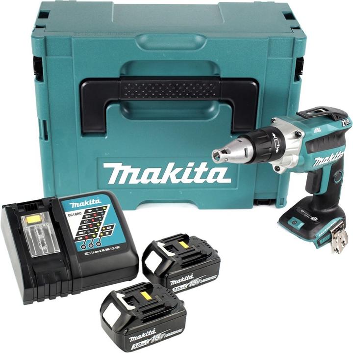 Actual product image Makita DFS 250 RFJ cordless drywall screwdriver 18 V Brushless + 2x battery 3.0 Ah + charger + Makpac (Rechargeable battery operated)