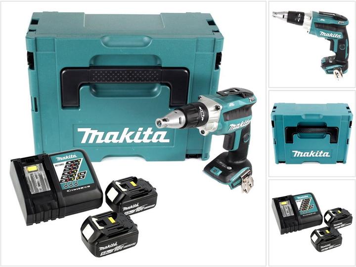 Produktbild Makita DFS 250 RTJ Akku Trockenbauschrauber 18 V Brushless + 2x Akku 5,0 Ah + Ladegerät + Makpac (Akkubetrieb)