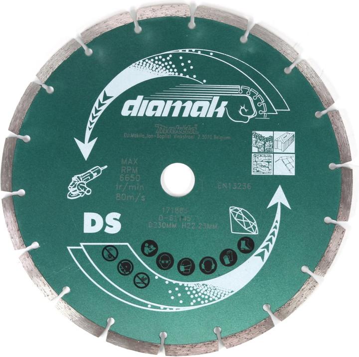 Actual product image Makita Diamak 230 mm Diamond Cutting Disc for Stone, Concrete 22.23 mm, 10 pcs. ( 10x D-61145 )