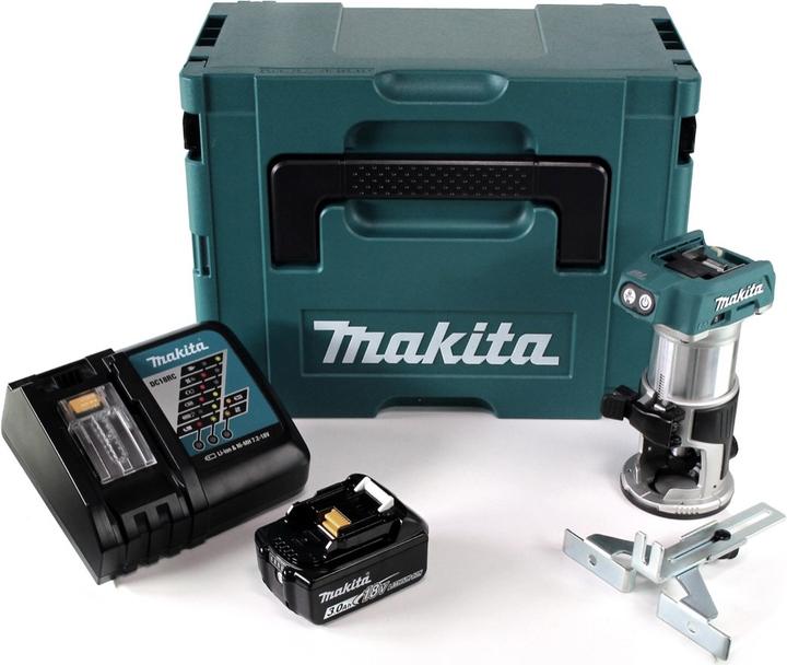 Produktbild Makita DRT 50 RF1J Akku Multifunktionsfräse brushless 18V + 1x Akku 3,0 Ah + Schnellladegerät im Mak
