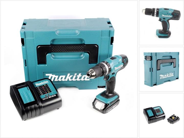 Produktbild Makita DHP 453 SA1J Akku Schlagbohrschrauber 18 V 42 Nm + 1x Akku 2,0 Ah + Ladegerät + Makpac (Akkubetrieb)