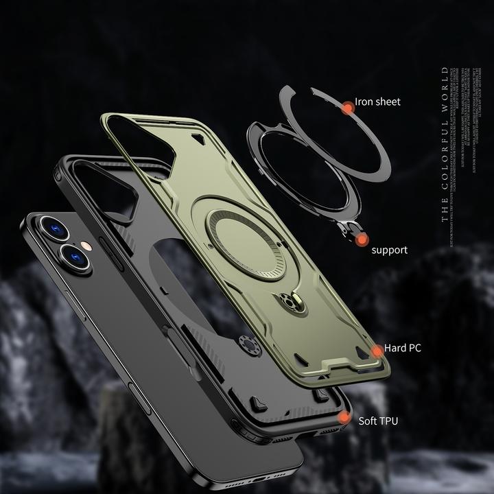 Actual product image Hurtel Hybrid Armor Trendy Case with MagSafe for iPhone 16 Plus - Green (Apple iPhone 16 Plus)