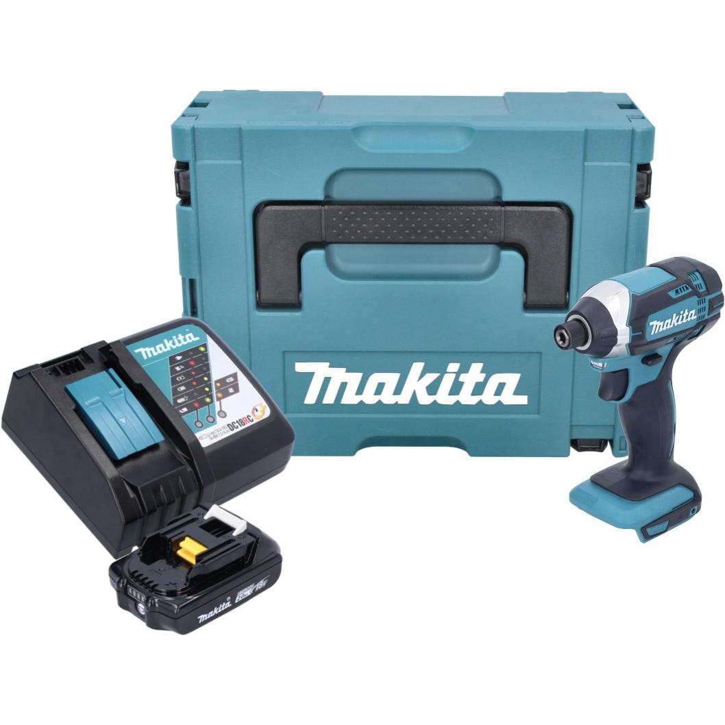 Thumbnail - Makita, Bohrmaschine + Akkuschrauber, DTD 152 RA1J Akku Schlagschrauber 18 V 165 Nm 1/4" + 1x Akku 2,0 Ah + Ladegerät + ...