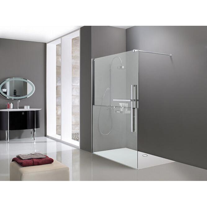 Hüppe, Duschkabine + Duschwand, Duplo pure Walk-In 4-Eck Seitenwand 1teilig, Breite:100cm, Linksbefestigung (210 cm, 111...