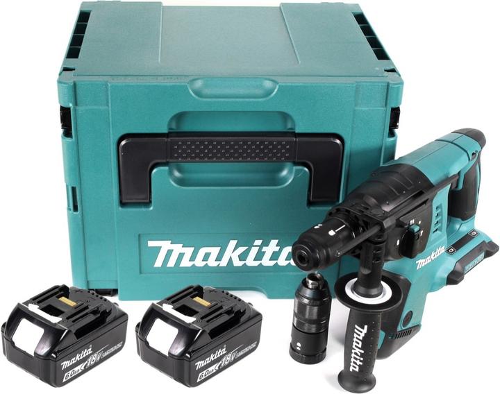 Actual product image Makita DHR 264 2x 18 V / 36 V cordless hammer drill SDS-PLUS in Makpac + 2x BL 1860 6.0 Ah battery - (Rechargeable battery operated)
