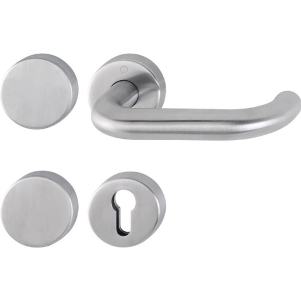 Hoppe, Türgriff + Fenstergriff, FS-Garnitur Paris FS-E138/42H/42HS Edelstahl F69 -/D für Türstärke 40-65 mm PZ / blind r...