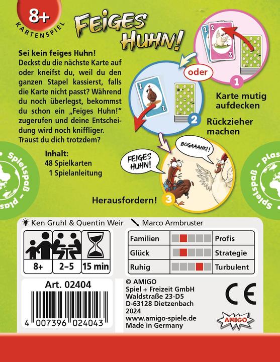 Produktbild Amigo Feiges Huhn! Kartenspiel (Deutsch, 2 - 5 Spieler)