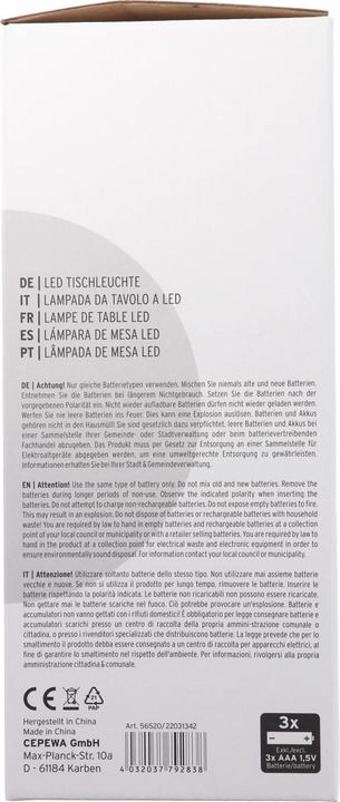 Image du produit AccuCell Lampe de bureau LED tactile, blanc chaud, avec batterie