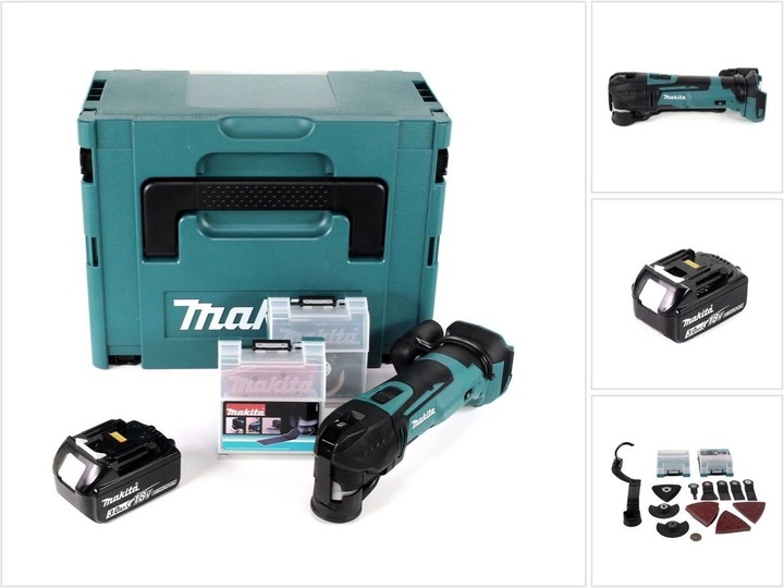 Produktbild Makita DTM 51 F1JX2 Akku Multifunktionswerkzeug 18 V + 1x Akku 3,0 Ah + 39 tlg. Zubehör Set + Makpac