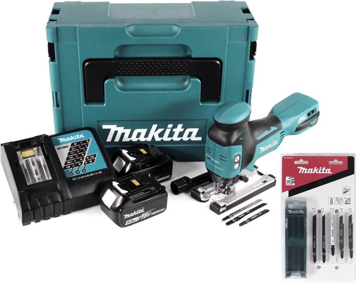 Actual product image Makita DJV 181 RTJ Battery Pendulum Jigsaw 18V Brushless + 1x Battery 5,0Ah + Charger + 17x Saw Blade
