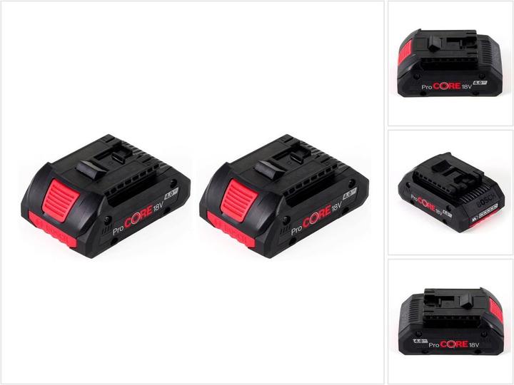 2x Bosch GBA 18 V 4,0 Ah ProCORE inschuifaccu (1600A016GB)