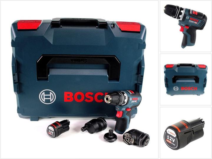 Produktbild Bosch Professional GSR 12V-35 FC Professional Akku Bohrschrauber 12 V 35 Nm Brushless + 1x Akku 3,0 Ah + L-Boxx -