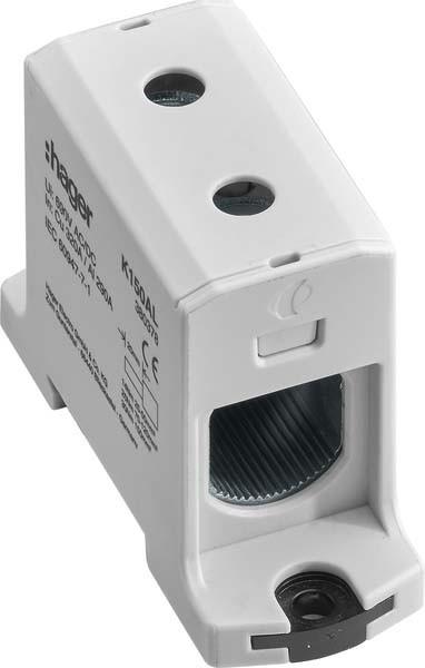 Actual product image Hager HAG K150AL terminal block for aluminium + copper cables, 25-150 qmm, grey