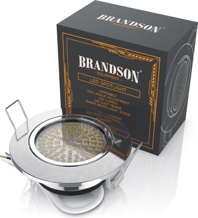 Produktbild Brandson LED Einbaustrahler, dimm & schwenkbarer Deckenspot, Aluminium Rahmen, Deckenstrahler Warmweiss (320 lm)