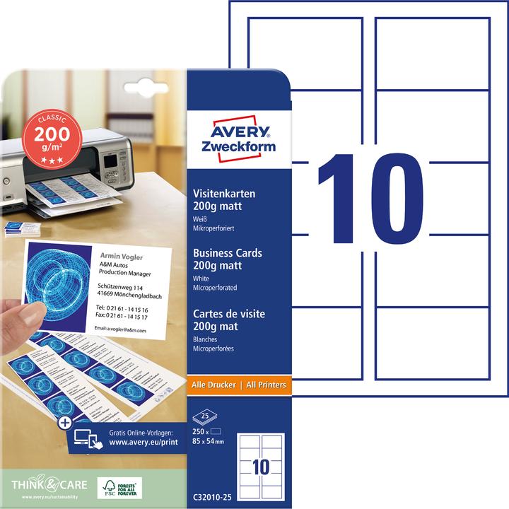 Immagine prodotto Avery Classico (A4, 250 lamelle, 185 g/m²)
