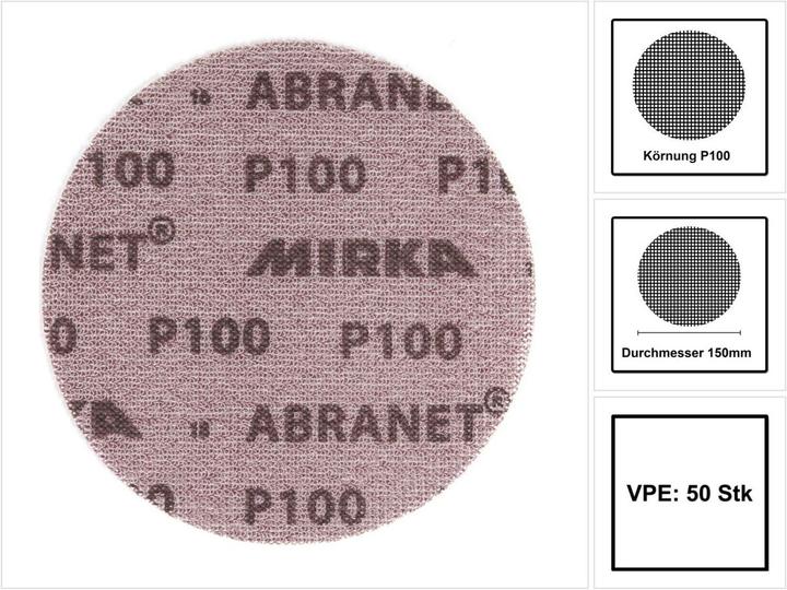 Produktbild Mirka ABRANET Schleifscheiben Grip 150mm P100 50 Stk. ( 5424105010 ) (100)