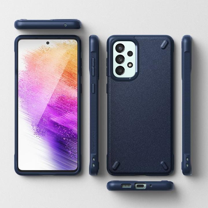 Actual product image Ringke Onyx durable cover for Samsung Galaxy A73 dark blue (Samsung Galaxy A73 5G)