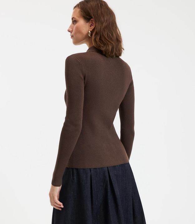 Produktbild La Redoute Collections Feinstrickcardigan mit Kragen und Knopfverschluss (XS)