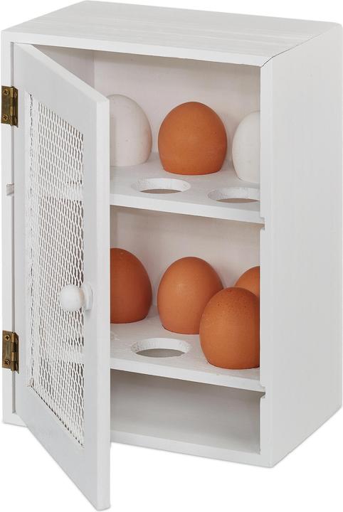 Actual product image Relaxdays Wooden Egg Cabinet, 12 Pieces (18 x 12 x 25 cm, 5.50 l)