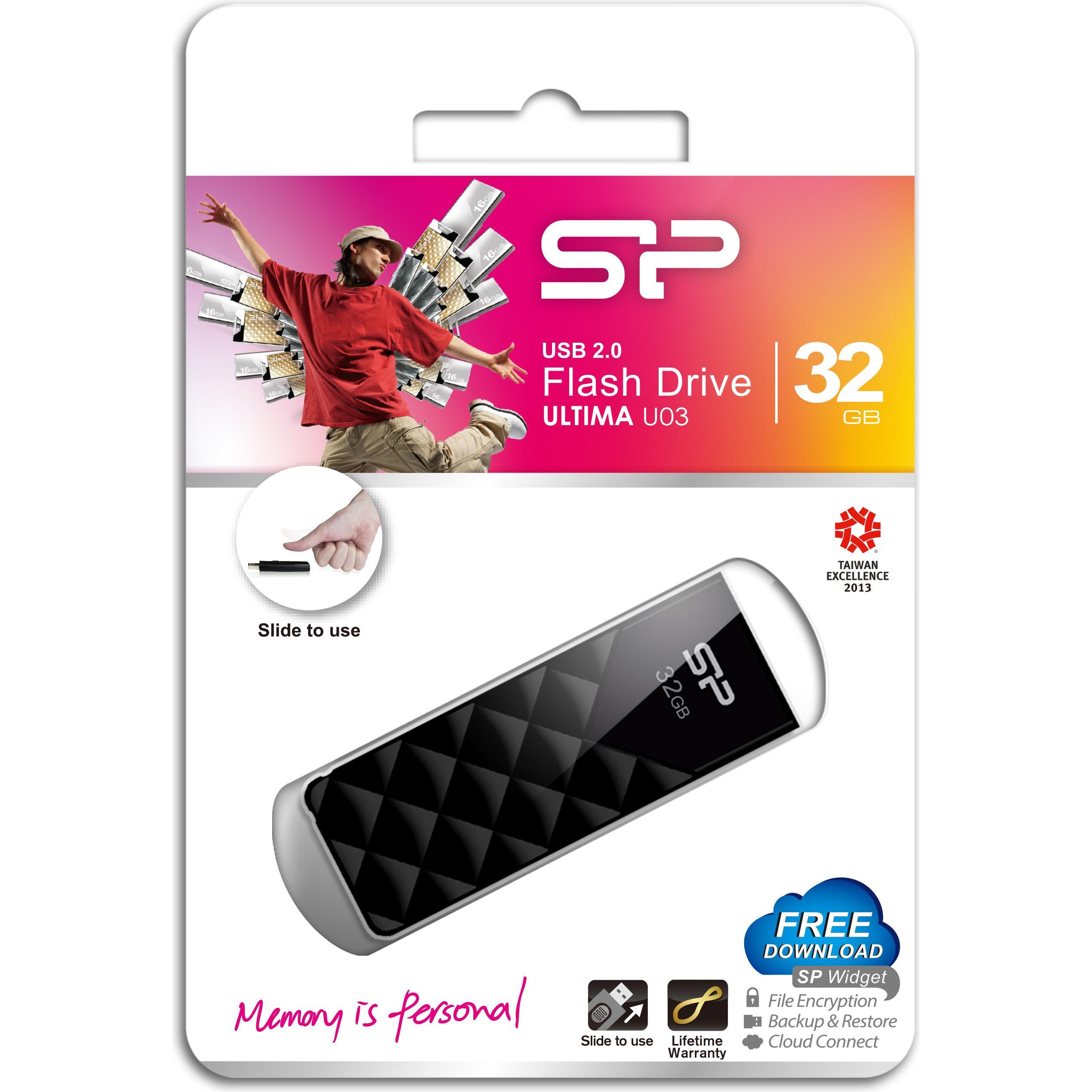 Thumbnail - Silicon Power Ultima U03 (32 GB, USB-A, USB 2.0), USB Stick, Schwarz