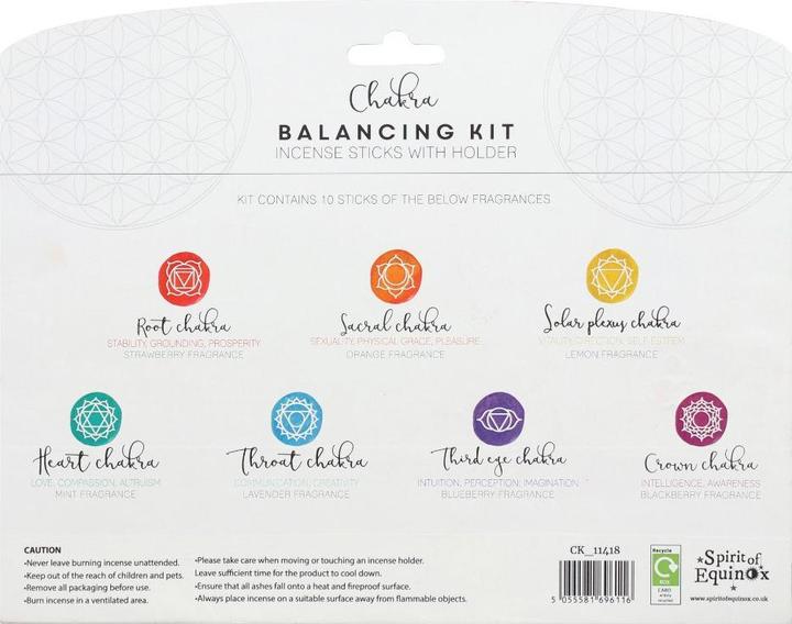 Actual product image Something Different Chakra Balancing Räucherstäbchen Geschenkset 7 x 10er Packung mit Räucherstäbchenhalter