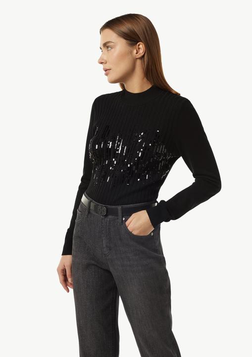 Produktbild Comma Strickpullover Slim-Fit-Strickpullover mit Pailletten (44)