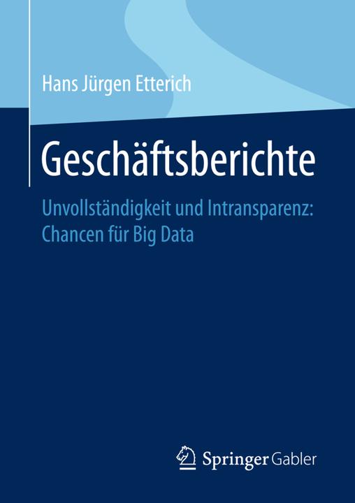 Produktbild Geschäftsberichte (Deutsch, Hans Jürgen Etterich, 2016)