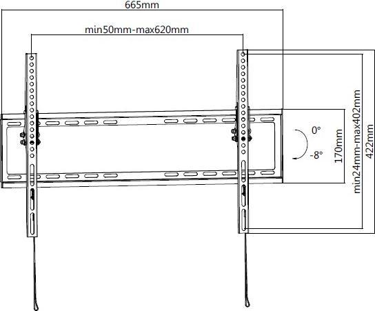 Image du produit equip Support mural Flat Screen 37"-70" inclinaison (Mur, 70", 35 kg)