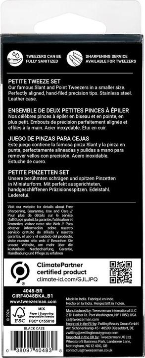 Valori nutrizionali e ingredienti Tweezerman Set di pinzette Petite