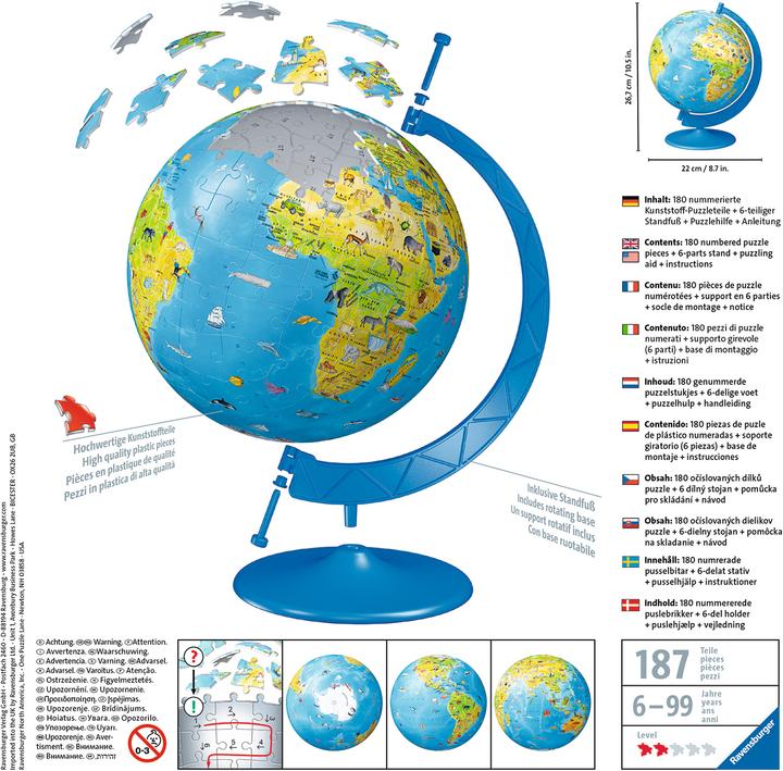 Actual product image Ravensburger - 12339 - 3D Puzzle World Map XXL 180 pieces 3D Puzzle (180 pieces)