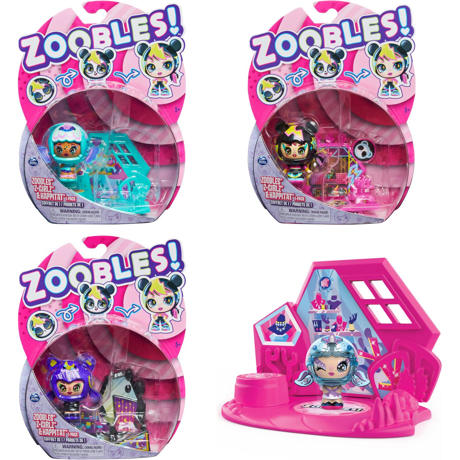 Spin Master Zoobles Z-Girlz Sammelfigur mit Verwandlungsmechanismus und Happitat Überraschung (sortiert)