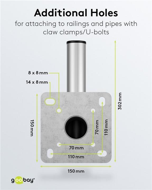 Produktbild Goobay SAT-Schüssel Wandhalter (Spiegel + Antennen Montage)