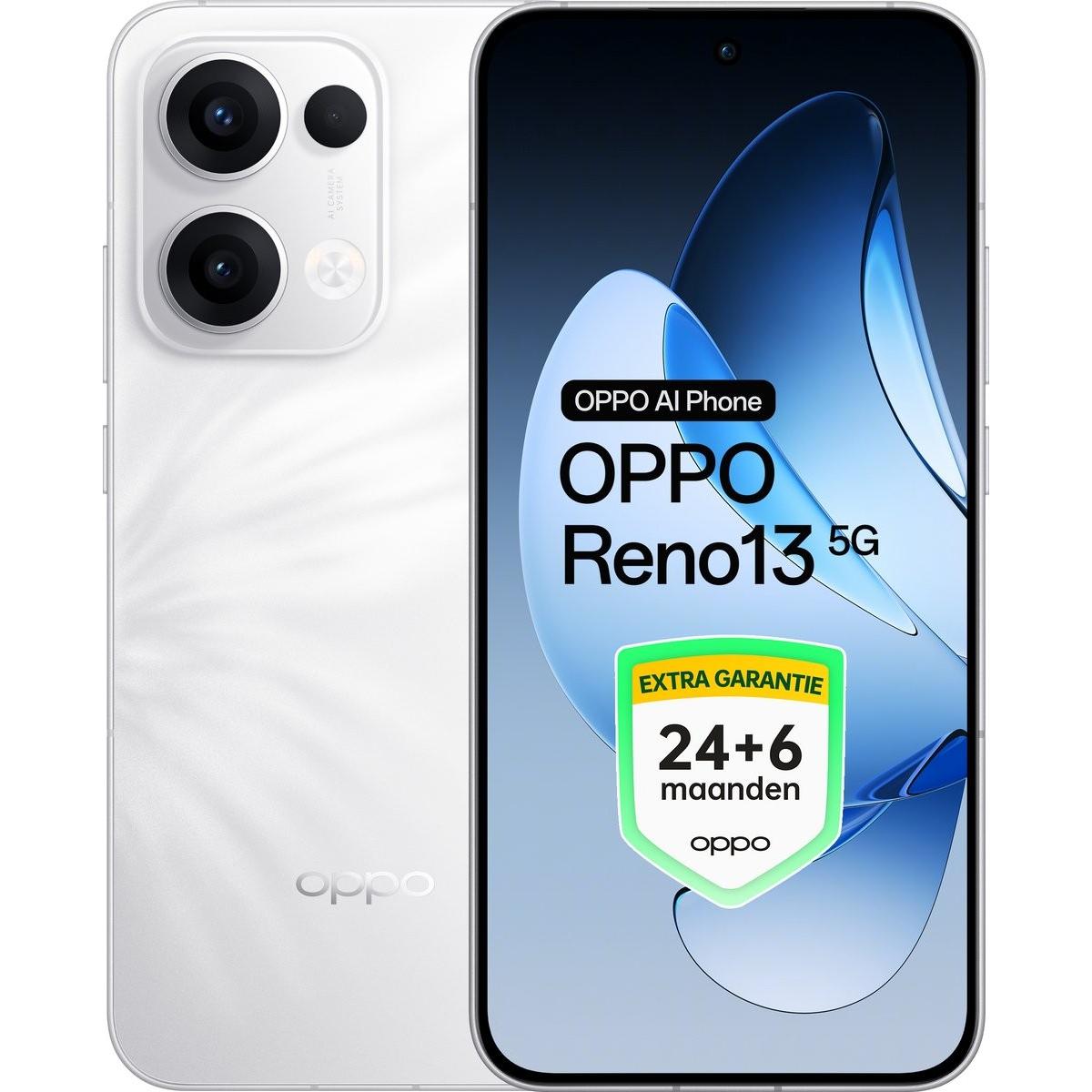 OPPO Reno13 5G - 12+256GB - 24+6 maanden extra garantie - Plume White (CPH2689PE) (256 GB, Plume Whi