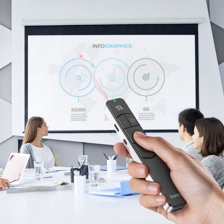 Produktbild Hoco Headphone with microphone wireless laser presenter bluetooth GM202 silver