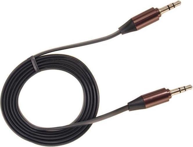 Image du produit Maclean MCTV-695 - Câble jack 3,5 mm, plat, connecteur métallique, 2 m, noir (2 m)