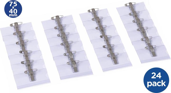 Image du produit Europel Étiquette de nom, avec pince combinée, 40 x 75 mm