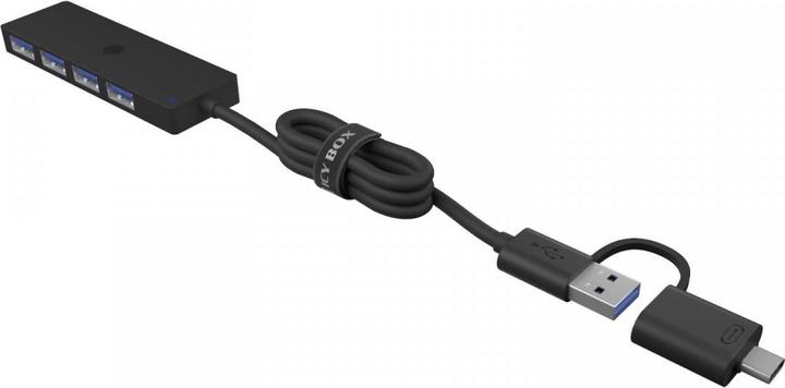 Produktbild Icy Box Kompakte Multiport-Dockingstation, Hochgeschwindigkeit USB-Hub, IB-HUB1424-C3 (USB-C, USB-A, 4 Ports)