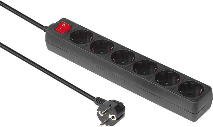 Produktbild MicroConnect 6-way Schuko Socket 5M Black (6x, CEE 7/3, 5 m)
