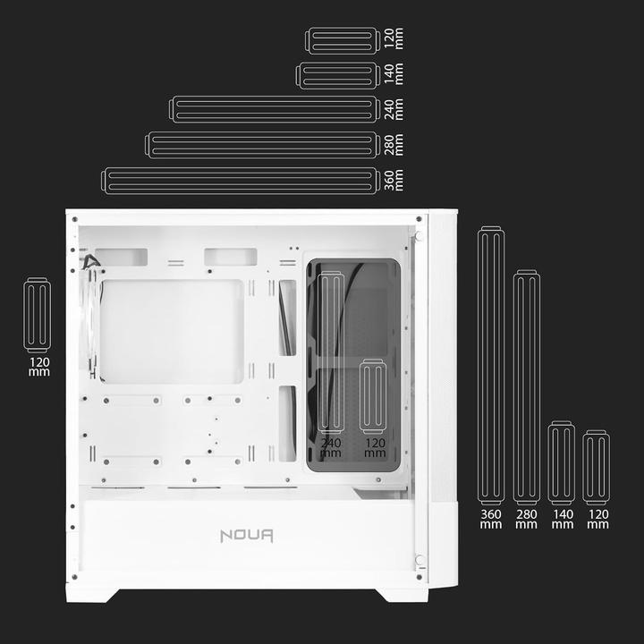 Actual product image Noua Phobia L111 White Micro ATX Case (mATX, Mini-ITX)