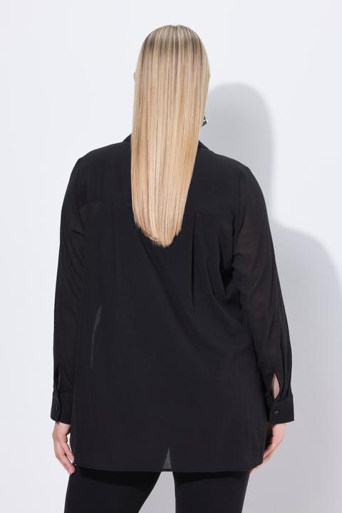 Immagine prodotto Ulla Popken Blusa con decorazioni, collo da camicia e maniche lunghe (54)