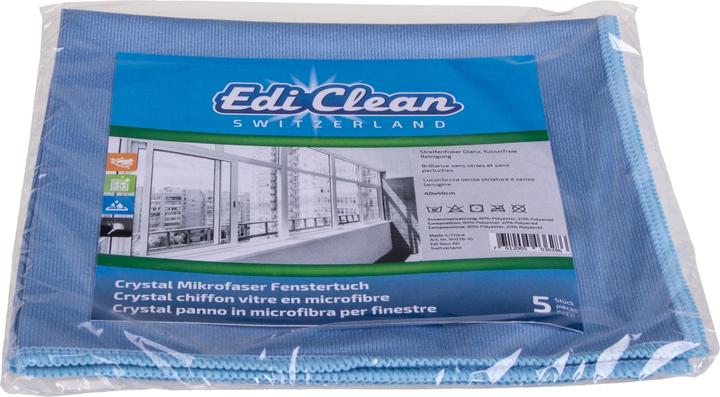 Image du produit Edi Baur Chiffon de nettoyage pour vitres Crystal 5 pièces, bleu (5 pcs)