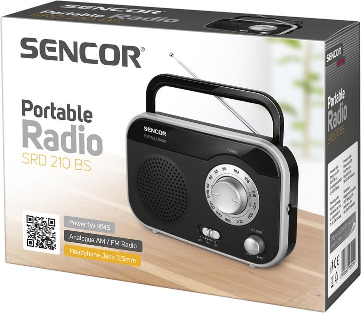 Actual product image Sencor SRD 210 BS Radio Personal Analog Metallic (AM, FM)