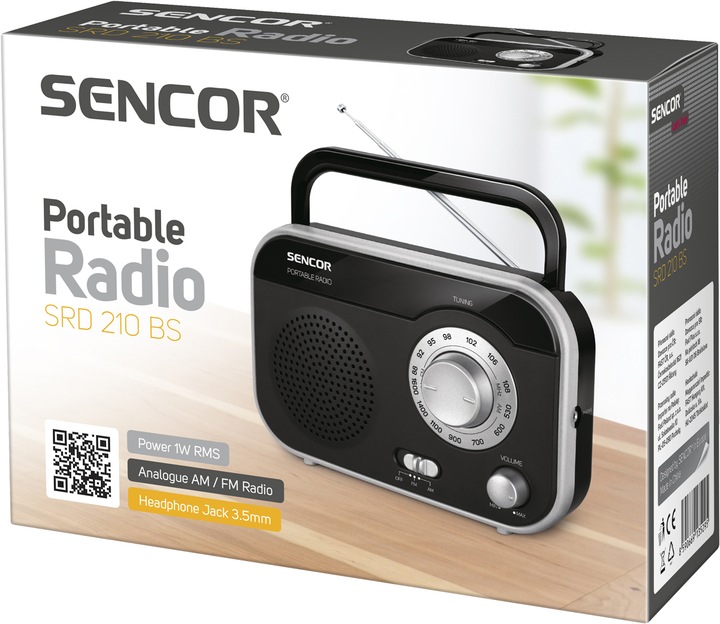 Image du produit Sencor SRD 210 BS Radio Personnelle Analogique Métallique (AM, FM)