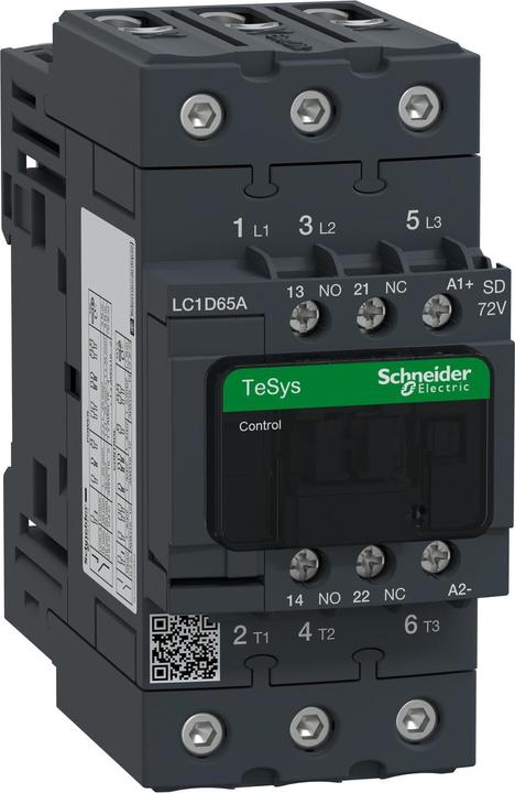 Actual product image Schneider Electric Contactor TeSys LC1D, 3p, AC-3 440V AC LC1D65ASD