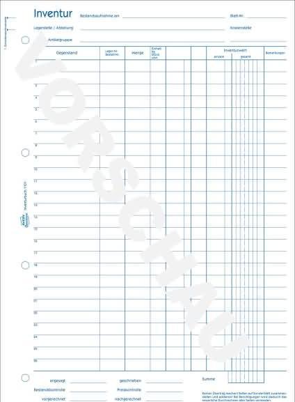Produktbild Avery Inventurbuch (50 x)
