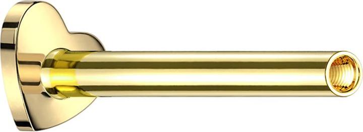 Produktbild Star Piercing Micro Labret-Stab Herz vergoldet mit 0.8 mm Innengewinde (ohne Messing, Titan G23)