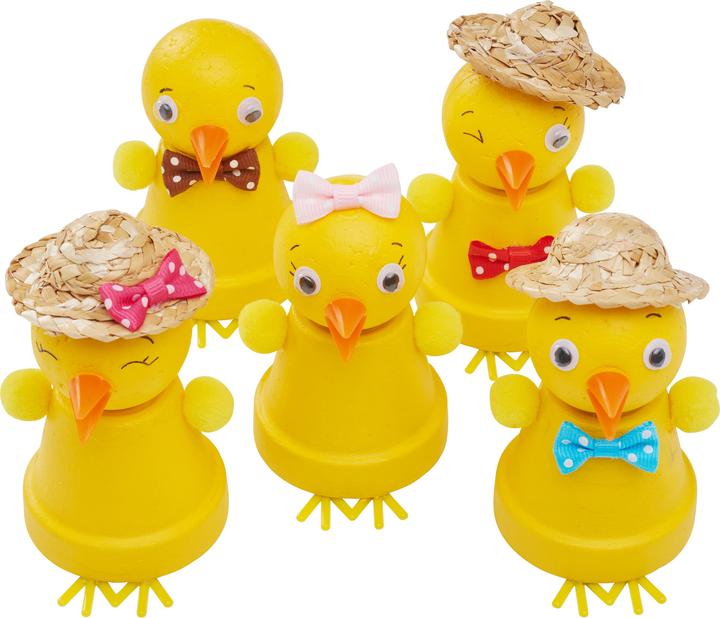 Image du produit VBS Kit de bricolage "Poussin en pot d'argile", 5 pièces